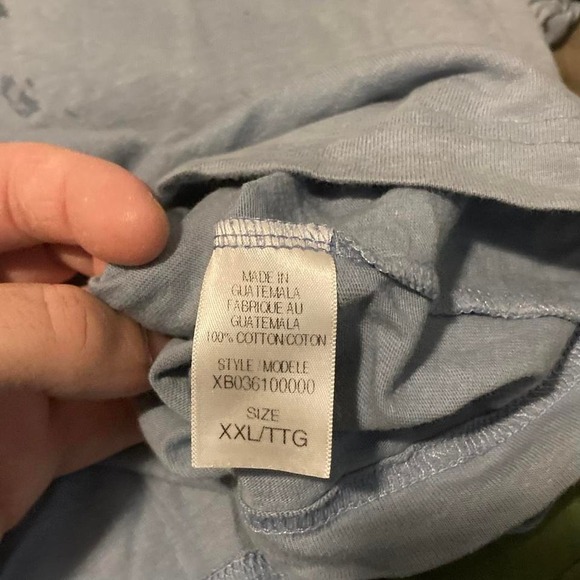 Guess jeans y2k style v-neck tee powder blue cotton grunge size XXL/22.5 - Picture 4 of 8